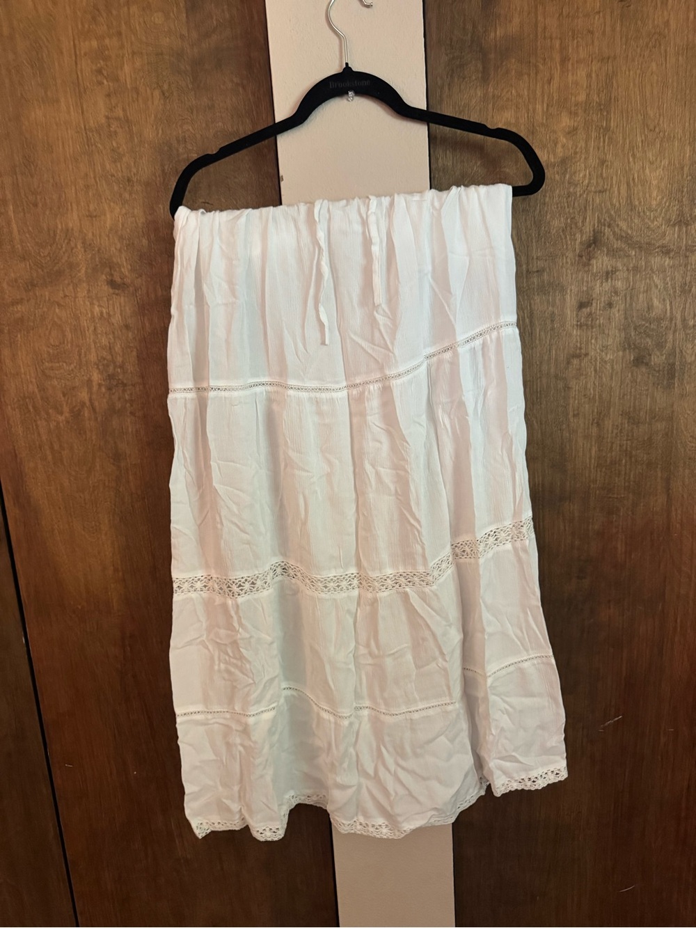 NWOT Aeropostale White Tiered Lace-Trim Midi Skirt